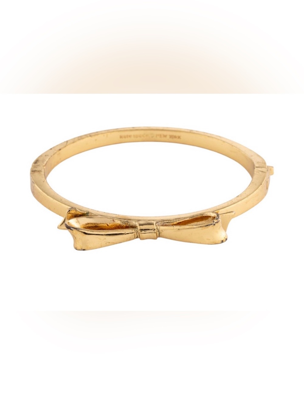 Kate Spade New York Bow Hinged Bangle Bracelet - gold tone